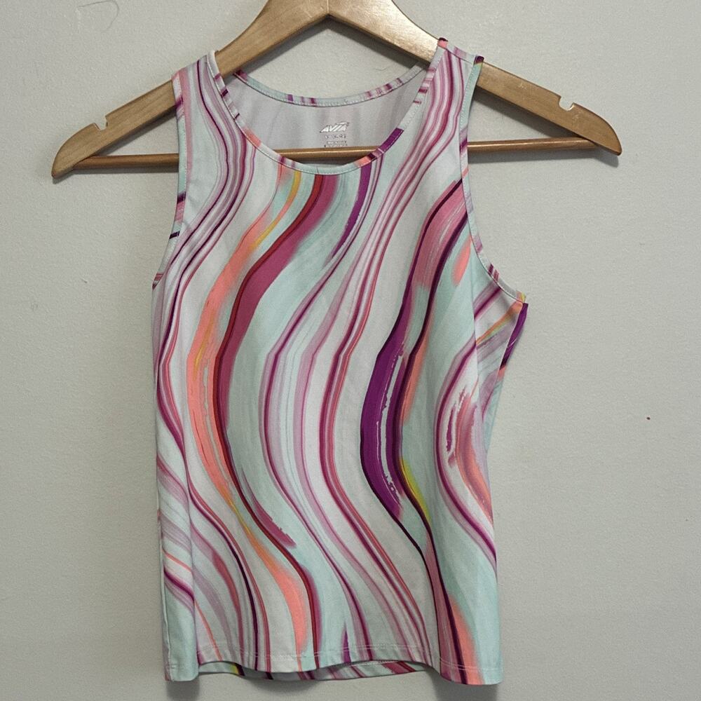 Y2K Avia Youth Girls Pink Purple Marble Swirl Activewear Tank Top Size L (10/12)